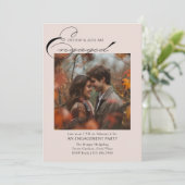 Einladung zu einer eleganten Script 2 Foto-Engagem (Stehend Vorderseite)