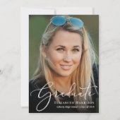 Einladung zu einer eleganten Script-Foto-Graduieru (Vorderseite)