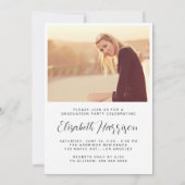 Einladung zu einer eleganten Script-Foto-Graduieru (Rückseite)