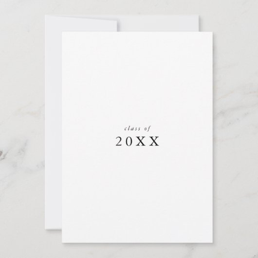 Einladung zu einer eleganten Script Graduation Par (Rückseite)