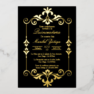 Einladung zu einer Folie aus Quinceañera