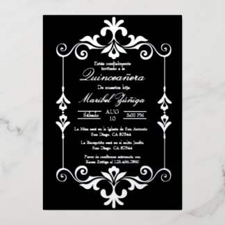 Einladung zu einer Folie aus Quinceañera