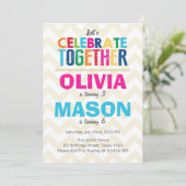 Einladung zu einer gemeinsamen Geburtstagsparty (Stehend Vorderseite)