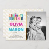 Einladung zu einer gemeinsamen Geburtstagsparty (Vorne/Hinten)