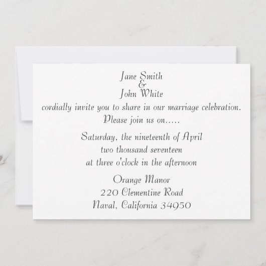 Einladung zu einer grünen Blüh (Rückseite)