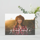 Einladung zu einer handgeschriebenen SkriptGraduie (Stehend Vorderseite)