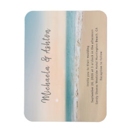 Einladung zu einer Hochzeit am Sandstrand Magnet