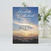 Einladung zu einer Hochzeit am Strand/Sonnenunterg (Stehend Vorderseite)