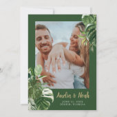 Einladung zu einer Hochzeit am tropischen Strand (Rückseite)