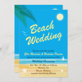 Einladung zu einer Hochzeit am tropischen Strand (Vorne/Hinten)