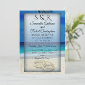 Einladung zu einer Hochzeit am tropischen Strand (Stehend Vorderseite)