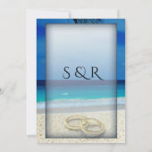 Einladung zu einer Hochzeit am tropischen Strand (Rückseite)