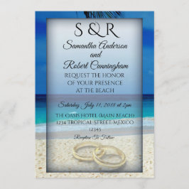 Einladung zu einer Hochzeit am tropischen Strand