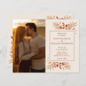 Einladung zu einer Hochzeit im Herbst mit einem Fo (Vorne/Hinten)