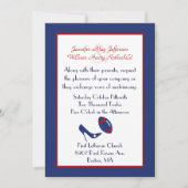 Einladung zu einer Hochzeit in Rot, Weiß und Blau (Vorderseite)