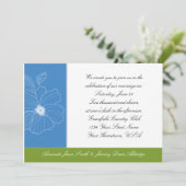Einladung zu einer Hochzeit in Tropenblau und Grün (Stehend Vorderseite)