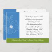 Einladung zu einer Hochzeit in Tropenblau und Grün (Vorne/Hinten)