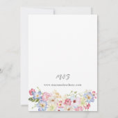 Einladung zu einer Hochzeit in weißem Rosa und Lil (Rückseite)