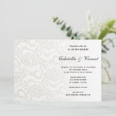 Einladung zu einer Hochzeit mit weißen Imitaten (Stehend Vorderseite)