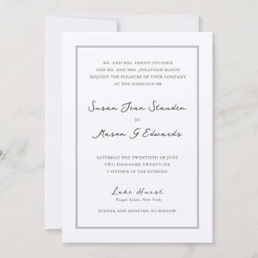 Einladung zu einer Hochzeitsfeier mit benutzerdefi (Vorderseite)