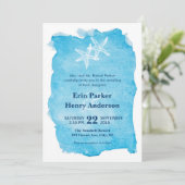 Einladung zu einer Hochzeitsfeier mit Meeresfrücht (Stehend Vorderseite)