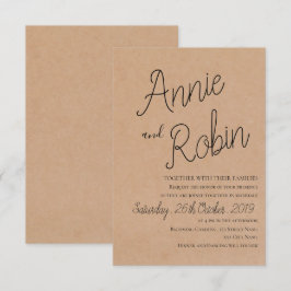 Einladung zu einer Hochzeitsskriptur für Kraft Pap