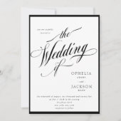 Einladung zu einer klassischen Schwarz-Weiß-Hochze (Vorderseite)