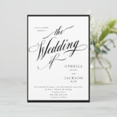 Einladung zu einer klassischen Schwarz-Weiß-Hochze (Stehend Vorderseite)