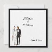 Einladung zu einer klassischen White Gay Hochzeit (Rückseite)