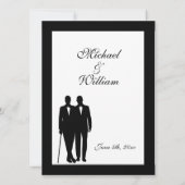 Einladung zu einer klassischen White Gay Hochzeit (Rückseite)