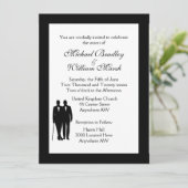 Einladung zu einer klassischen White Gay Hochzeit (Stehend Vorderseite)