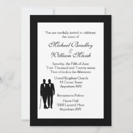 Einladung zu einer klassischen White Gay Hochzeit