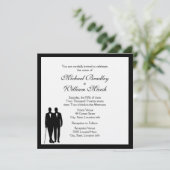 Einladung zu einer klassischen White Gay Hochzeit (Stehend Vorderseite)