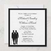 Einladung zu einer klassischen White Gay Hochzeit (Vorderseite)