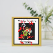 EINLADUNG ZU EINER KRIMI-WOCHENENDEN-KARTE (Stehend Vorderseite)
