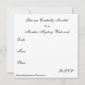 EINLADUNG ZU EINER KRIMI-WOCHENENDEN-KARTE (Rückseite)