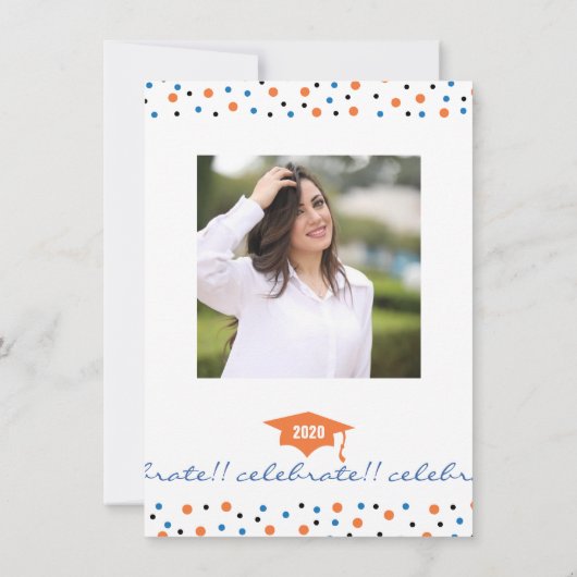 Einladung zu einer modernen mutigen Graduierungspa (Rückseite)