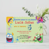 Einladung zu einer Monster-Bash-Feier (Stehend Vorderseite)