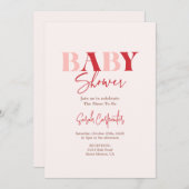 Einladung zu einer roten und rosa Kinderdusche (Vorne/Hinten)