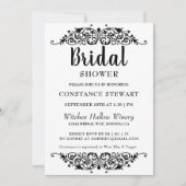 Einladung zu einer schicken Black Bridal-Dusche (Vorderseite)