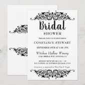 Einladung zu einer schicken Black Bridal-Dusche (Vorne/Hinten)