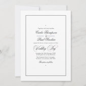 Einladung zu einer schlichten Schwarz-Weiß-Hochzei (Vorderseite)