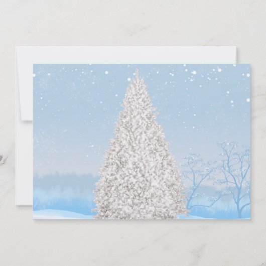 Einladung zu einer schneebedeckten Baum-Feier (Rückseite)