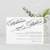 Einladung zu einer Schwarz-Weiß-Hochzeit geblüht (Stehend Vorderseite)