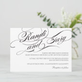 Einladung zu einer Schwarz-Weiß-Hochzeit geblüht (Stehend Vorderseite)