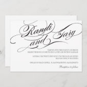 Einladung zu einer Schwarz-Weiß-Hochzeit geblüht (Vorne/Hinten)