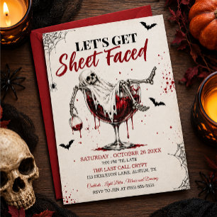 Einladung zu einer Skelett-Themen-Halloween-Party