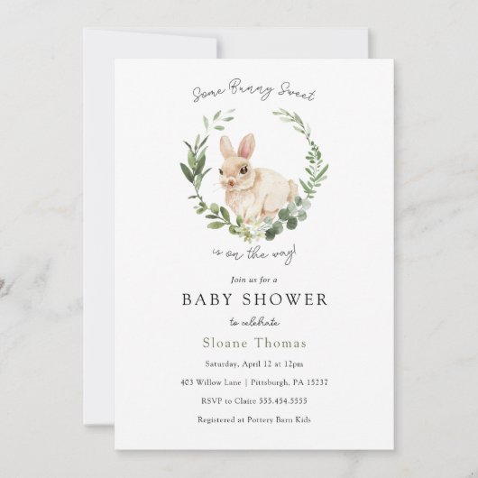 Einladung zu einer sonnigen Sweet Baby Dusche (Vorderseite)