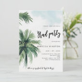 Einladung zu einer Tropendusche mit Palmen (Stehend Vorderseite)
