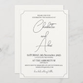 Einladung zu einer vereinfachten Hochzeit (Vorne/Hinten)